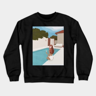 Girl near the swimming pool, House Crewneck Sweatshirt